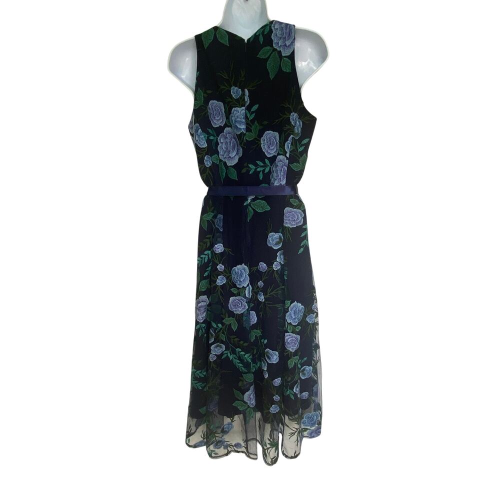 Tahari ASL Floral Embroidered Dress Size 6 - Picture 3 of 11